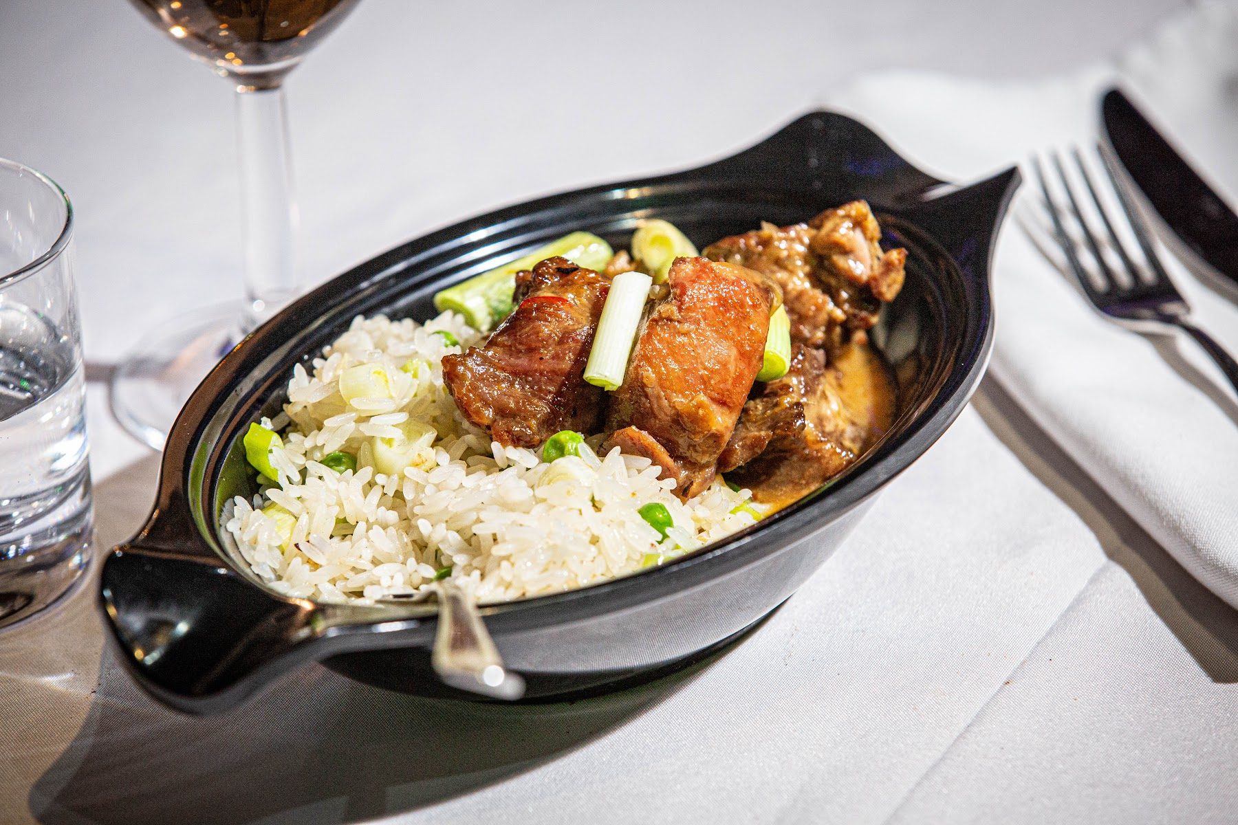 A globally inspired main course plated by the kitchen team