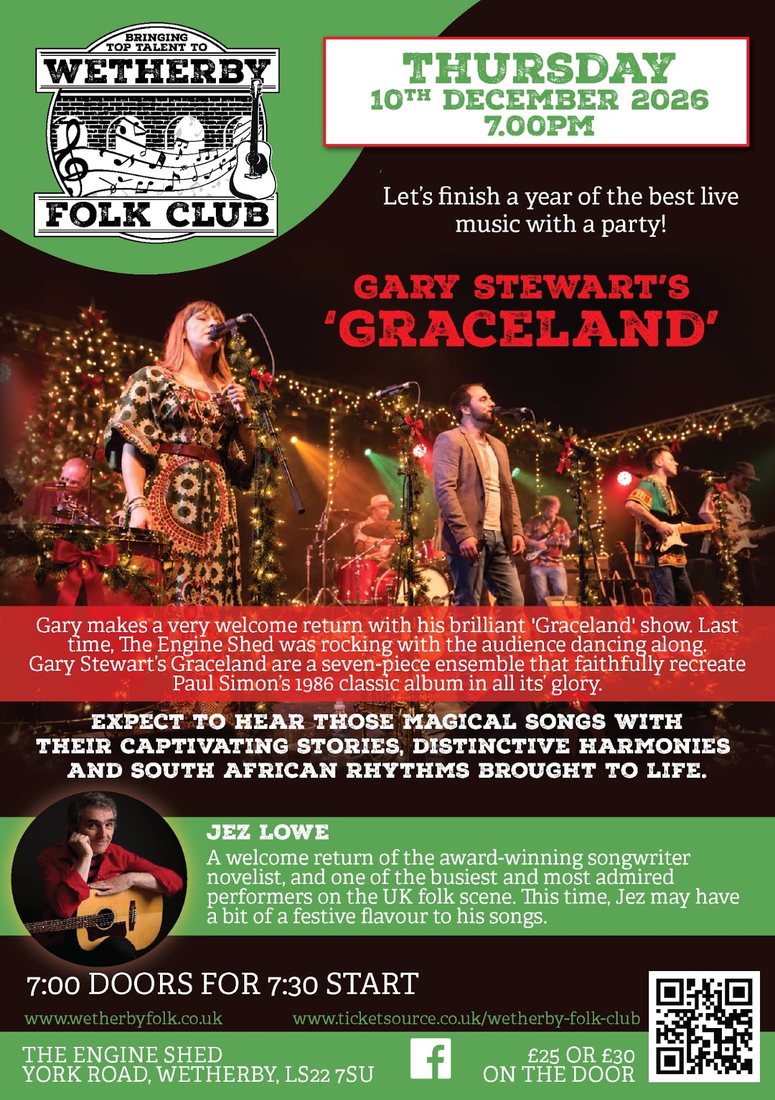 Gary Stewart's Graceland and Jez Lowe poster, 10 December 2026