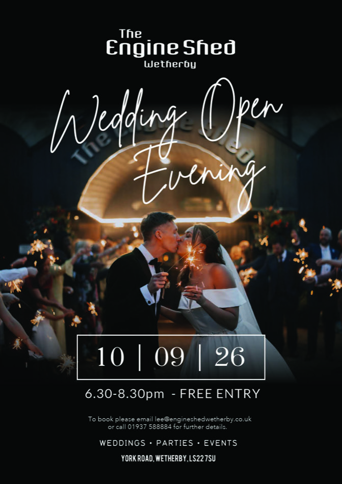 Wedding Open Evening poster, 10 September, 6.30 to 8.30pm